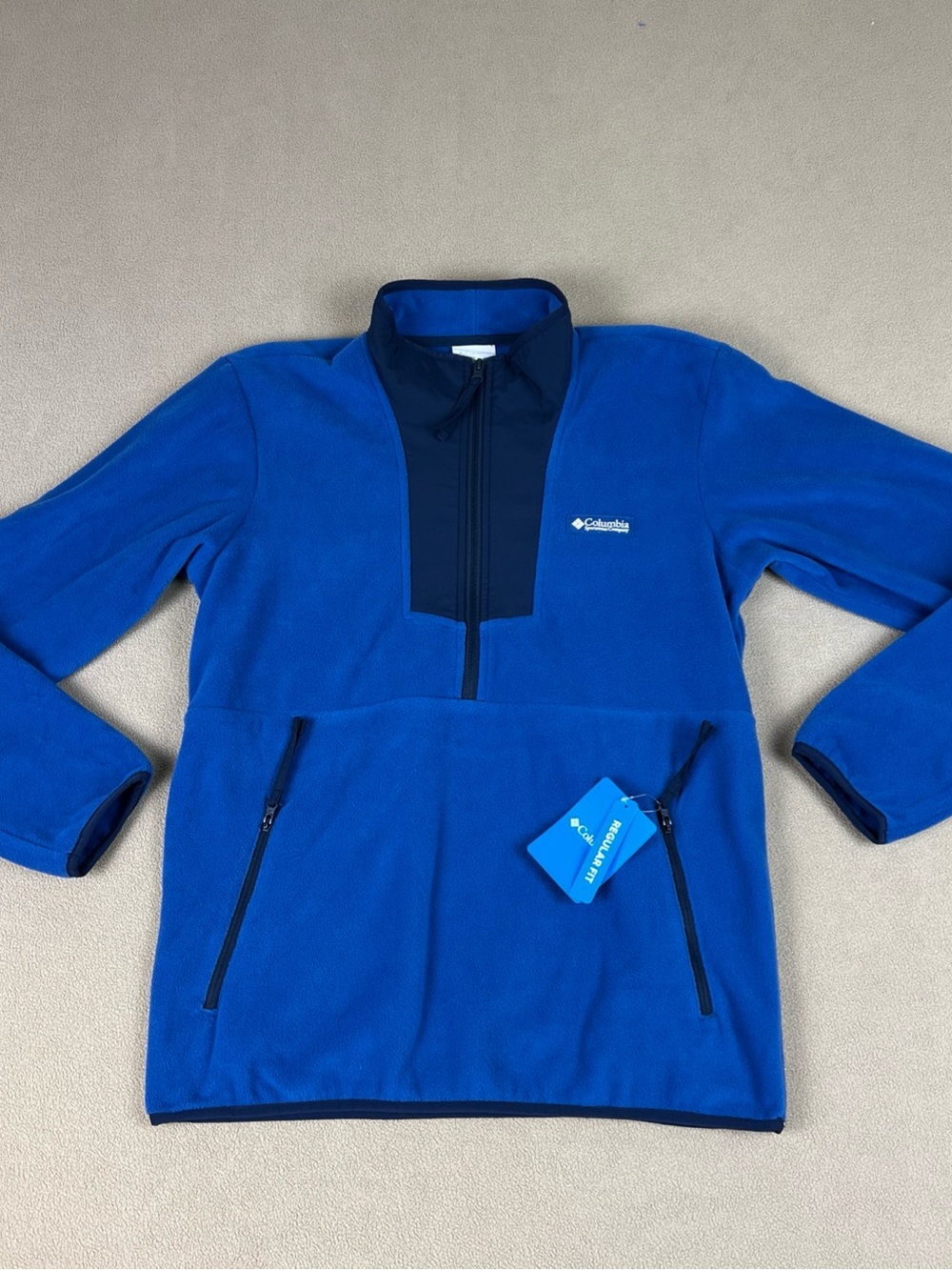 Columbia Sequoia Grove Half Zip Fleece. Regular Fit, Mountain Blue. Sz S